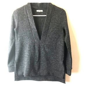 Madewell deep V Neck Gray Sweater